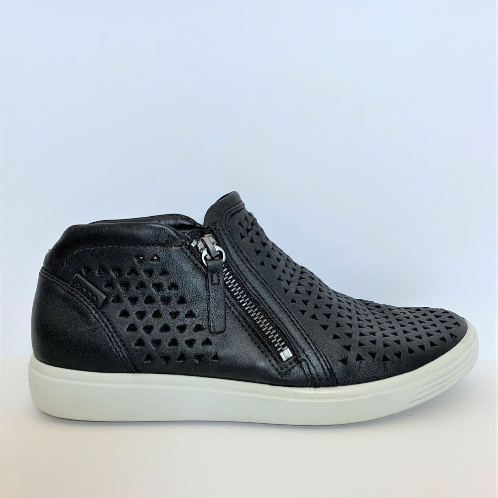 ECCO Black Soft 7 Laser Cut Bootie, Size 8.5